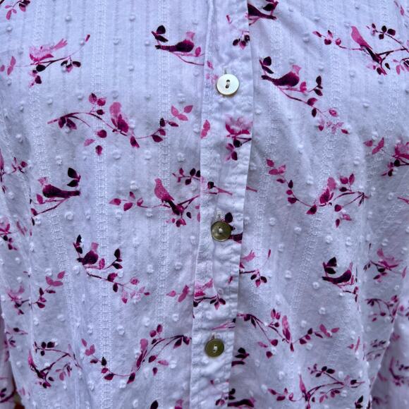 Jane and Delancey Women’s Bird Print Button Up Shirt Size S - Picture 3 of 4